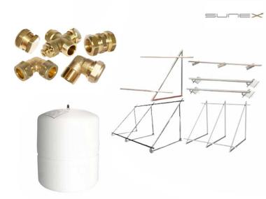 Komplettset SF15, 150 l Vorratsbehälter, 800 l Kombispeicher, Solar 10,4 m²