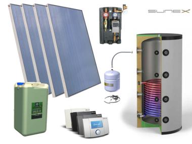 Komplettset SF22, 240 l Vorratsbehälter, 800 l Kombispeicher, Solar 10,4 m²