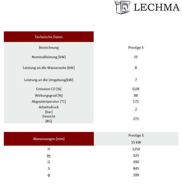 LECHMA Prestige S 15 kW, gerade Frontscheibe mit Guillotine